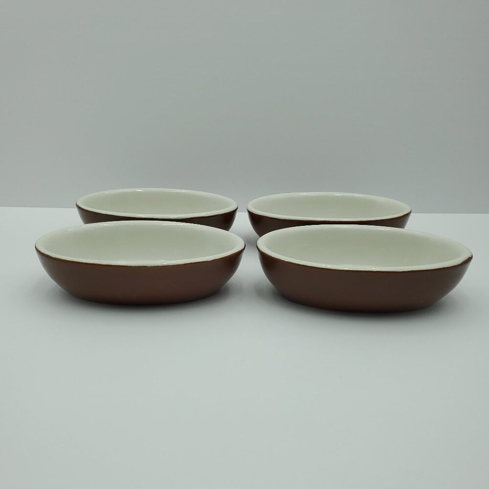 Hall Pottery #705 Brown Oval Individual Bakers Casserole Baking Dishes